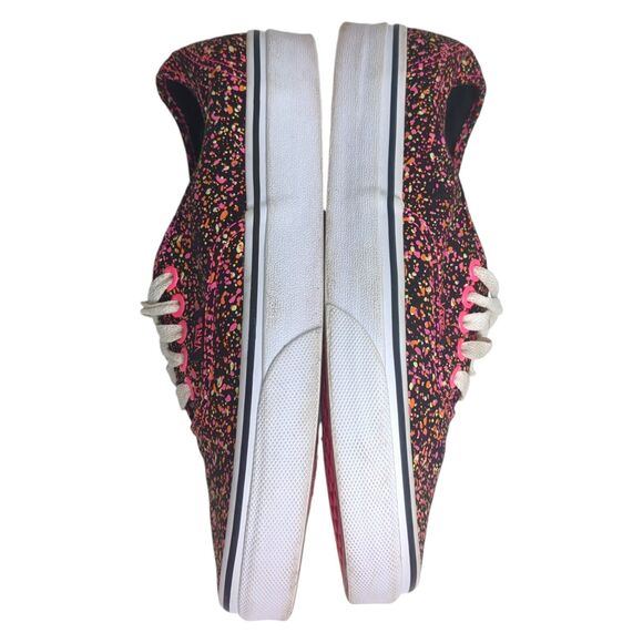 Vans Authentic Neon Paint Splatter Lace Up Sneakers Black Pink 7 Men 8.5 Women - Picture 6 of 8